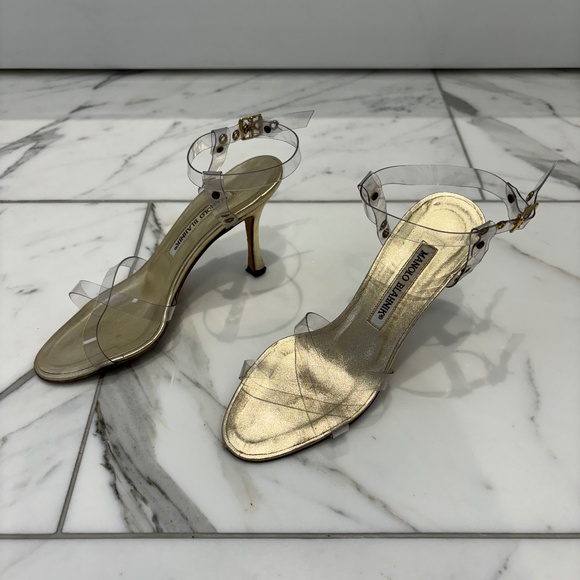 Manolo Blahnik Targisan Nappa Platine Size 35 / 5B - Picture 2 of 9